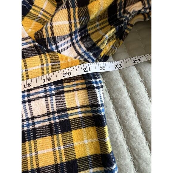 Land's End Women's Flannel Shirt SIze 14P, Navy & Yellow - U of Michigan Colors - Picture 8 of 9
